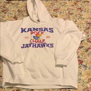 Kansas Jayhawks White Hoodie size large like new